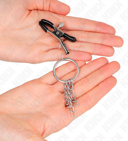 KINK - PINCE A METON O RING ET PETITE CHAINE ARGENT 6 CM by KINK NIPPLE GRIP