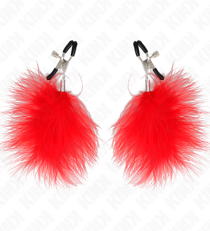 KINK - PINCE À METON PLUME ROUGE 7 CM by KINK NIPPLE GRIP