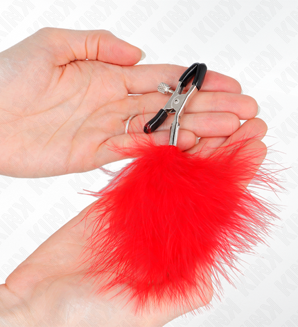 KINK - PINCE À METON PLUME ROUGE 7 CM by KINK NIPPLE GRIP
