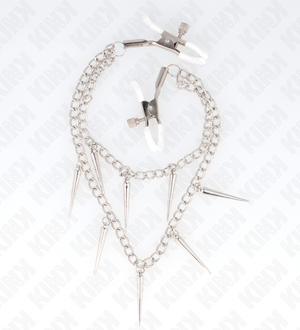 KINK - PINCES À METELIER AVEC CHAÎNES À POINTES 30 CM by KINK NIPPLE GRIP