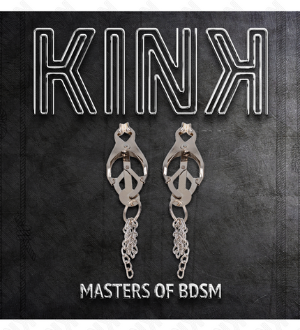 KINK - PINCES À METELLES TRÈFLE JAPONAIS AVEC PETITES CHAÎNES ARGENT by KINK NIPPLE GRIP