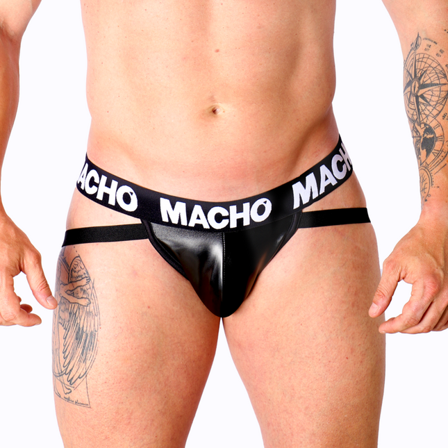 MACHO - MX25NC JOCK CUIR NOIR S by MACHO UNDERWEAR