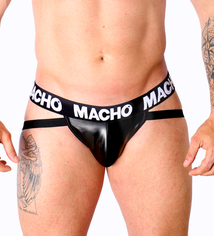 MACHO - MX25NC JOCK CUIR NOIR S by MACHO UNDERWEAR
