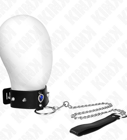 KINK - COLLIER 65 CM AVEC BRACELET AVEC DIAMANTS BLEU AJUSTABLE 36-43 CM X 5 CM by KINK COLLAR & GAG
