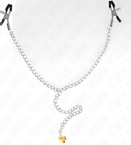 KINK - PINCES À TÉLÉTON CHAÎNE AVEC PENDENTIF CORNE 30 CM by KINK NIPPLE GRIP