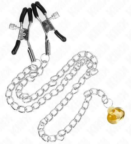 KINK - PINCES À TÉLÉTON CHAÎNE AVEC PENDENTIF CORNE 30 CM by KINK NIPPLE GRIP