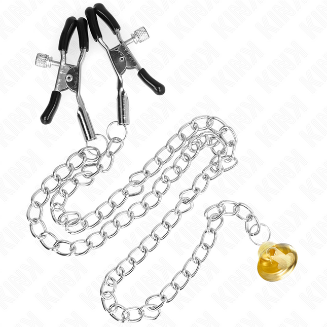 KINK - PINCES À TÉLÉTON CHAÎNE AVEC PENDENTIF CORNE 30 CM by KINK NIPPLE GRIP