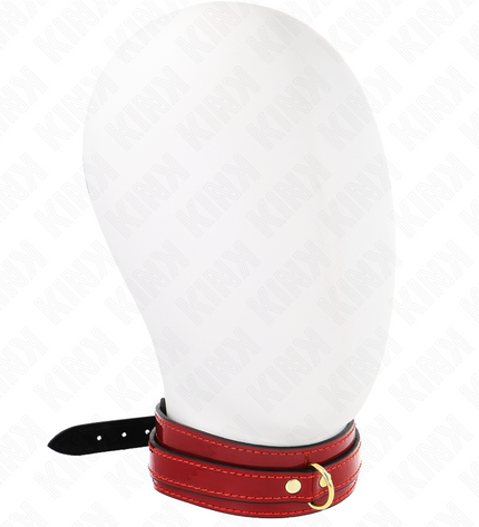 KINK - COLLIER AJUSTABLE ROUGE VIN AVEC DÉTAILS DORÉS 29-42,5 CM X 4 CM by KINK COLLAR & GAG