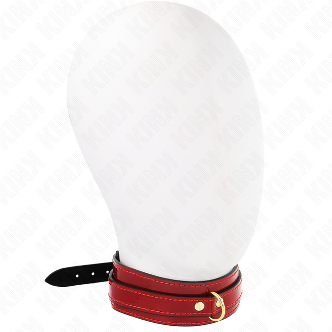 KINK - COLLIER AJUSTABLE ROUGE VIN AVEC DÉTAILS DORÉS 29-42,5 CM X 4 CM by KINK COLLAR & GAG