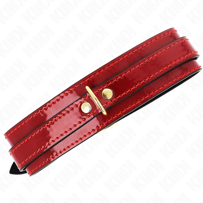KINK - COLLIER AJUSTABLE ROUGE VIN AVEC DÉTAILS DORÉS 29-42,5 CM X 4 CM by KINK COLLAR & GAG