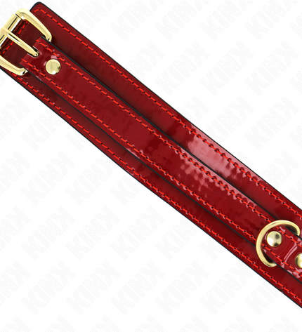 KINK - COLLIER AJUSTABLE ROUGE VIN AVEC DÉTAILS DORÉS 29-42,5 CM X 4 CM by KINK COLLAR & GAG