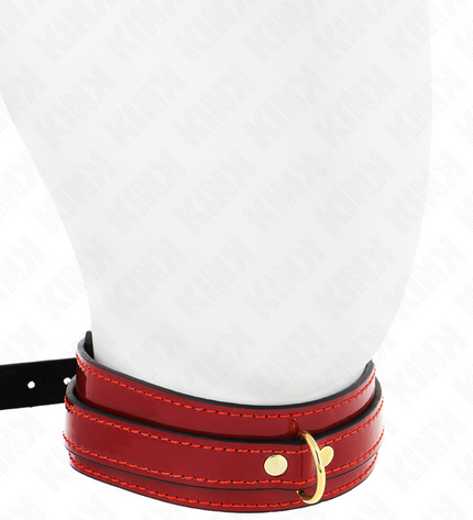 KINK - COLLIER AJUSTABLE ROUGE VIN AVEC DÉTAILS DORÉS 29-42,5 CM X 4 CM by KINK COLLAR & GAG