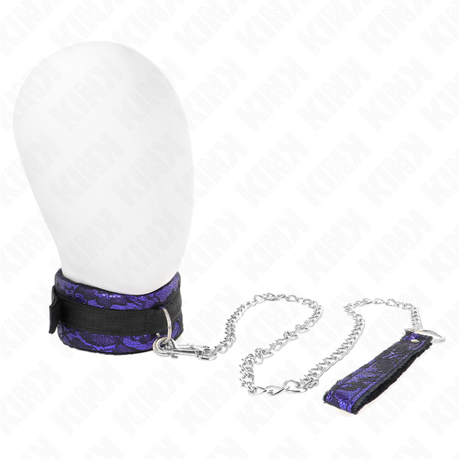 KINK - COLLIER COURT EN DENTELLE DE VELOURS AVEC CEINTURE 105 CM AVEC GARNITURE EN NYLON 44 X 5,5 CM by KINK COLLAR & GAG