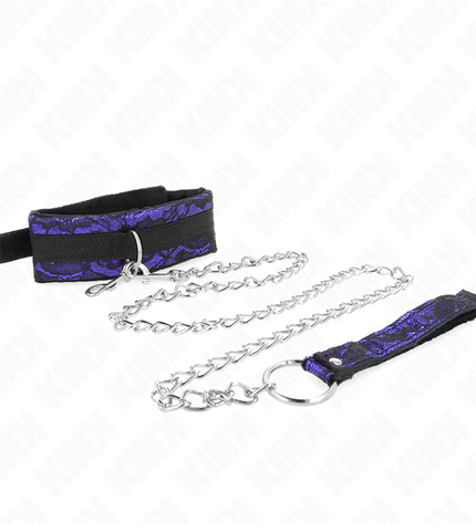 KINK - COLLIER COURT EN DENTELLE DE VELOURS AVEC CEINTURE 105 CM AVEC GARNITURE EN NYLON 44 X 5,5 CM by KINK COLLAR & GAG