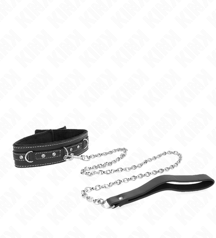 KINK - COLLIER EN CUIR PVC AVEC CEINTURE 105 CM RIVET STRASS 41,5 X 4 CM by KINK COLLAR & GAG
