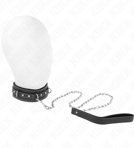 KINK - COLLIER EN CUIR PVC AVEC CEINTURE 105 CM RIVET STRASS 41,5 X 4 CM by KINK COLLAR & GAG