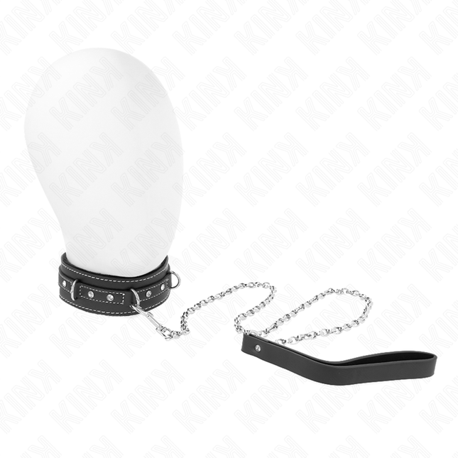 KINK - COLLIER EN CUIR PVC AVEC CEINTURE 105 CM RIVET STRASS 41,5 X 4 CM by KINK COLLAR & GAG