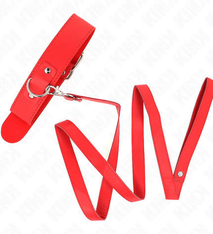 KINK - COLLIER AVEC CEINTURE 116 CM BRACELET ROJO AJUSTABLE 32-50 CM X 8 CM by KINK COLLAR & GAG