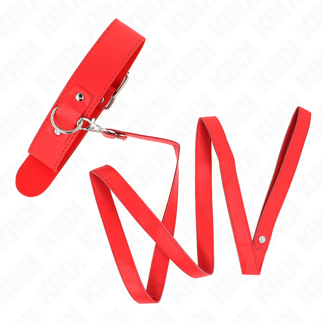 KINK - COLLIER AVEC CEINTURE 116 CM BRACELET ROJO AJUSTABLE 32-50 CM X 8 CM by KINK COLLAR & GAG