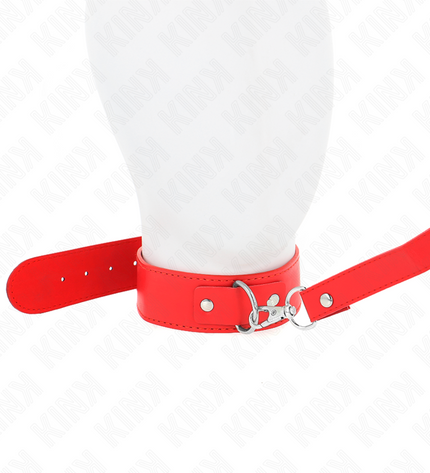 KINK - COLLIER AVEC CEINTURE 116 CM BRACELET ROJO AJUSTABLE 32-50 CM X 8 CM by KINK COLLAR & GAG