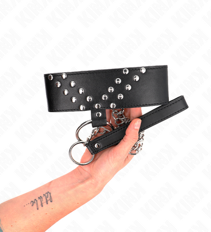 KINK - COLLIER AVEC CEINTURE 65 CM AVEC RIVET V RÉGLABLE 36-43 CM X 5 CM by KINK COLLAR & GAG
