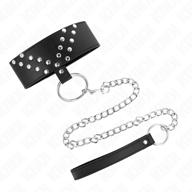 KINK - COLLIER AVEC CEINTURE 65 CM AVEC RIVET V RÉGLABLE 36-43 CM X 5 CM by KINK COLLAR & GAG