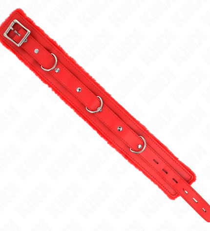 KINK - COLLIER AVEC LAISSE 65 CM AVEC RESTRICTIONS ROUGE 36-42 CM X 5,5 CM by KINK COLLAR & GAG