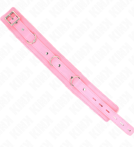 KINK - COLLIER AVEC LAISSE 65 CM AVEC RESTRICTIONS ROSE 36-42 CM X 5,5 CM by KINK COLLAR & GAG