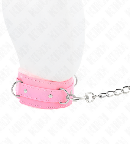 KINK - COLLIER AVEC LAISSE 65 CM AVEC RESTRICTIONS ROSE 36-42 CM X 5,5 CM by KINK COLLAR & GAG