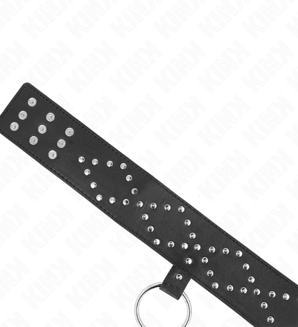 KINK - COLLIER 65 CM AVEC LAISSE AVEC CLOUS ARGENTÉS MODÈLE 3 RÉGLABLE 36-43 CM X 5 CM by KINK COLLAR & GAG