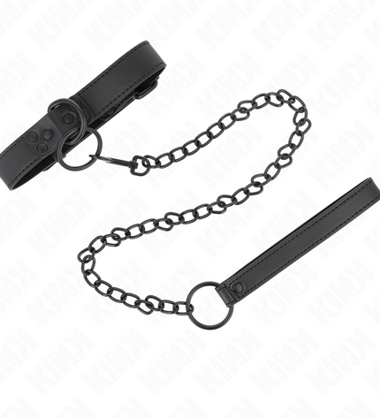 KINK - COLLIER AVEC LAISSE FONCÉE 65 CM AJUSTABLE 37-54 CM X 3 CM by KINK COLLAR & GAG