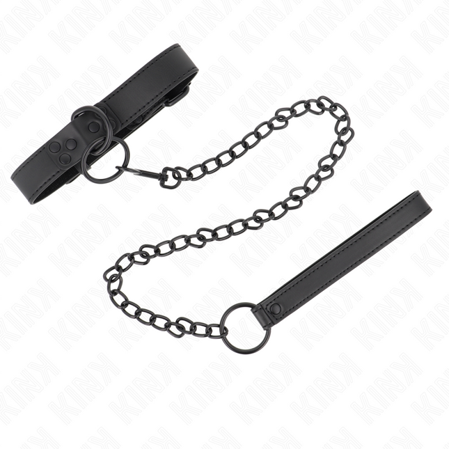 KINK - COLLIER AVEC LAISSE FONCÉE 65 CM AJUSTABLE 37-54 CM X 3 CM by KINK COLLAR & GAG