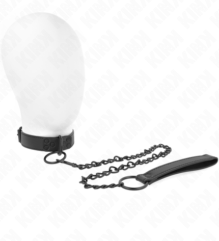 KINK - COLLIER AVEC LAISSE FONCÉE 65 CM AJUSTABLE 37-54 CM X 3 CM by KINK COLLAR & GAG