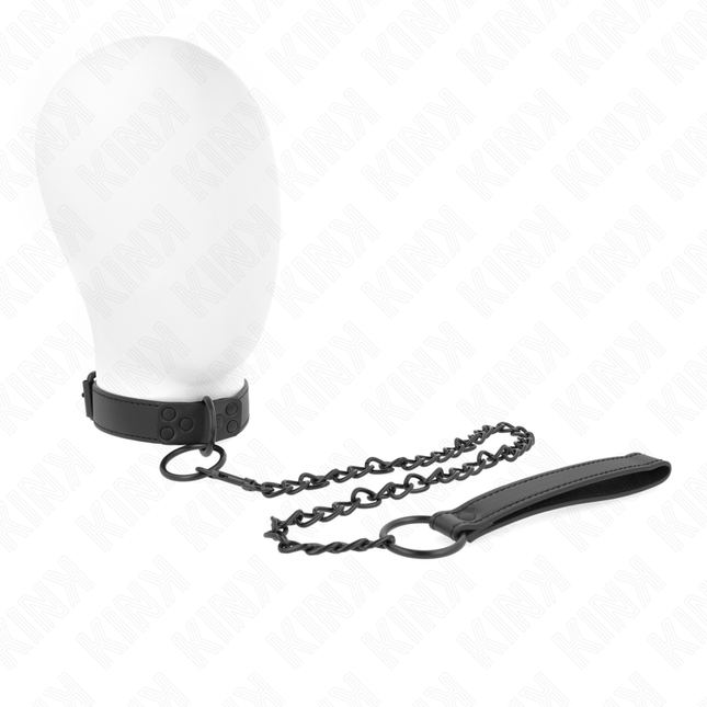 KINK - COLLIER AVEC LAISSE FONCÉE 65 CM AJUSTABLE 37-54 CM X 3 CM by KINK COLLAR & GAG