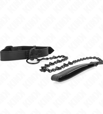 KINK - COLLIER AVEC LAISSE FONCÉE 65 CM AJUSTABLE 37-54 CM X 3 CM by KINK COLLAR & GAG