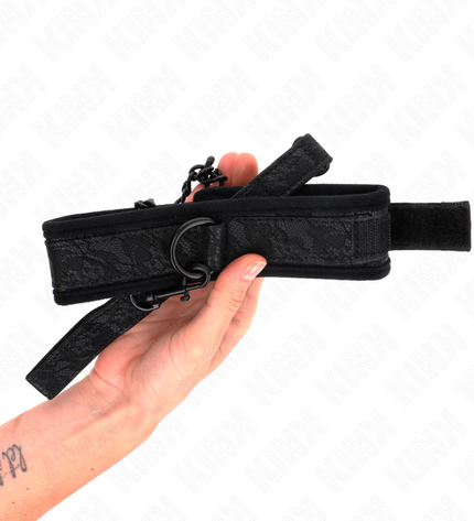 KINK - COLLIER MODÈLE BASIC AVEC LAISSE 77 CM MODÈLE 5 AJUSTABLE 34-54 CM X 5 CM by KINK COLLAR & GAG