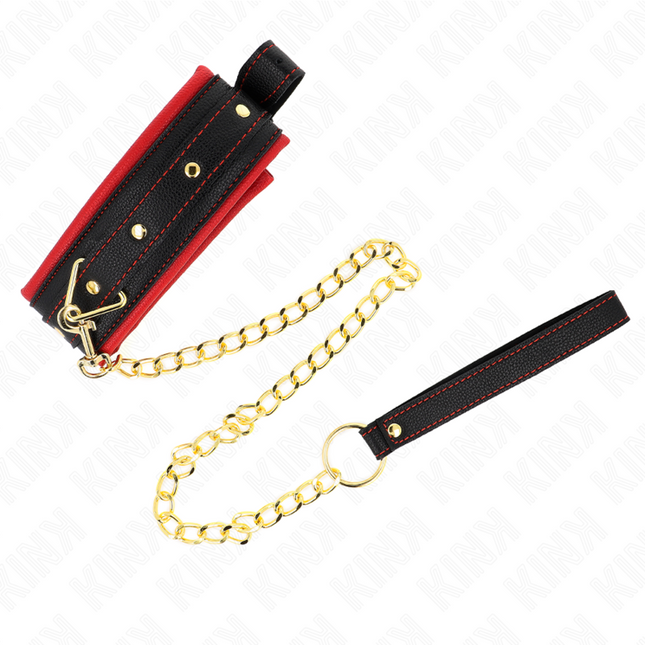 KINK - COLLIER AVEC LAISSE EN TISSU UNI AJUSTABLE 33-48 CM X 5,7 CM by KINK COLLAR & GAG