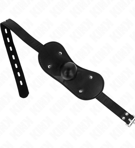 KINK - MASQUE BOUCLES BALL GAG AVEC SERRURE RÉGLABLE 42-60 CM by KINK COLLAR & GAG
