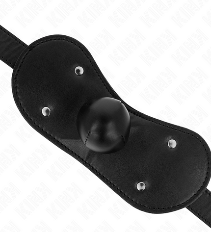 KINK - MASQUE BOUCLES BALL GAG AVEC SERRURE RÉGLABLE 42-60 CM by KINK COLLAR & GAG