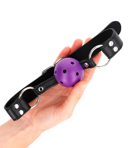 KINK - BALLE RESPIRANTE 4 CM BAG AVEC DOUBLE RIVET VIOLET 62,5 x 2,5 CM AJUSTABLE 42-58 CM by KINK COLLAR & GAG