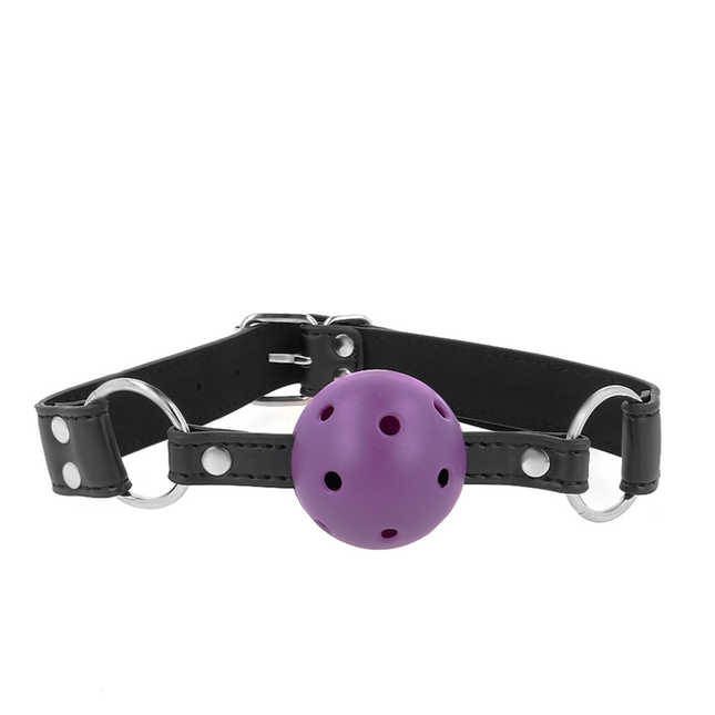 KINK - BALLE RESPIRANTE 4 CM BAG AVEC DOUBLE RIVET VIOLET 62,5 x 2,5 CM AJUSTABLE 42-58 CM by KINK COLLAR & GAG