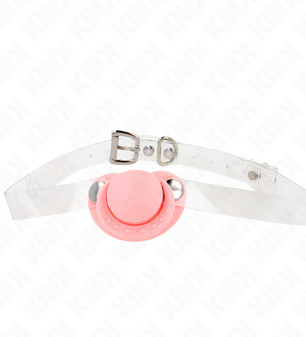 KINK - GAG EN FORME DE SUCETTE ROSE 5,5 x 4 CM AJUSTABLE 43-60 CM by KINK COLLAR & GAG