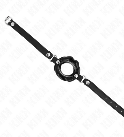 KINK - BÂTON LIP 8 CM AVEC SANGLE EN CUIR NOIR 63 x 2 CM AJUSTABLE 39-58 CM by KINK COLLAR & GAG