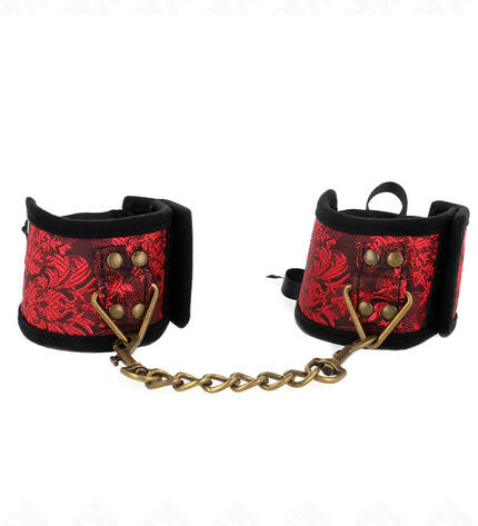 KINK - ATTACHE-POIGNETS SCANDAL DÉTAILS DENTELLE ROUGE-NOIR 24,5 CM X 6,5 CM by KINK WRIST RESTRAINT