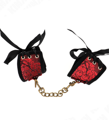 KINK - ATTACHE-POIGNETS SCANDAL DÉTAILS DENTELLE ROUGE-NOIR 24,5 CM X 6,5 CM by KINK WRIST RESTRAINT