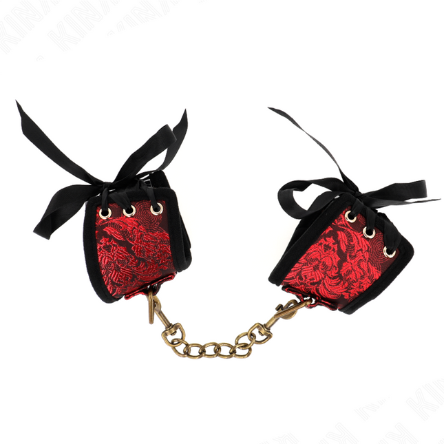 KINK - ATTACHE-POIGNETS SCANDAL DÉTAILS DENTELLE ROUGE-NOIR 24,5 CM X 6,5 CM by KINK WRIST RESTRAINT