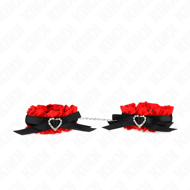 KINK - ATTENTES-POIGNETS ÉLASTIQUES EN DENTELLE DÉTAILS COEUR ROUGE RÉGLABLES 22-35 CM by KINK WRIST RESTRAINT