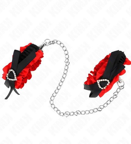 KINK - ATTENTES-POIGNETS ÉLASTIQUES EN DENTELLE DÉTAILS COEUR ROUGE RÉGLABLES 22-35 CM by KINK WRIST RESTRAINT