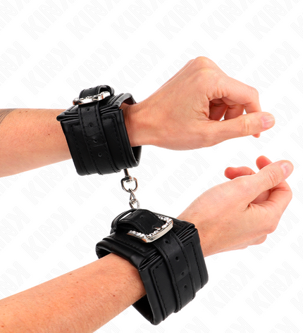 KINK - APPAREILS-POIGNETS À BOUCLE STRASS NOIR AJUSTABLE 25-32 CM X 5,5 CM by KINK WRIST RESTRAINT