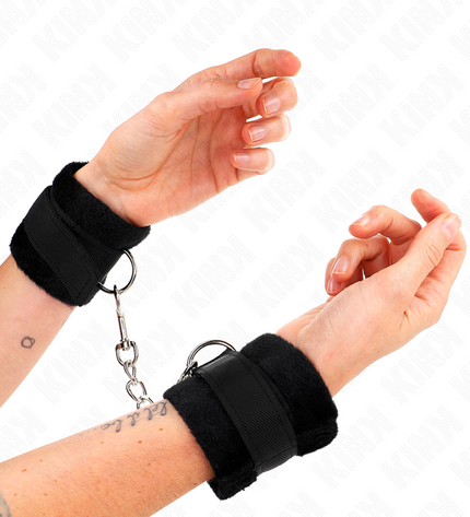 KINK - MANCHETTES DÉBUTANT EN FOURRURE NOIR 30 X 7 CM by KINK WRIST RESTRAINT